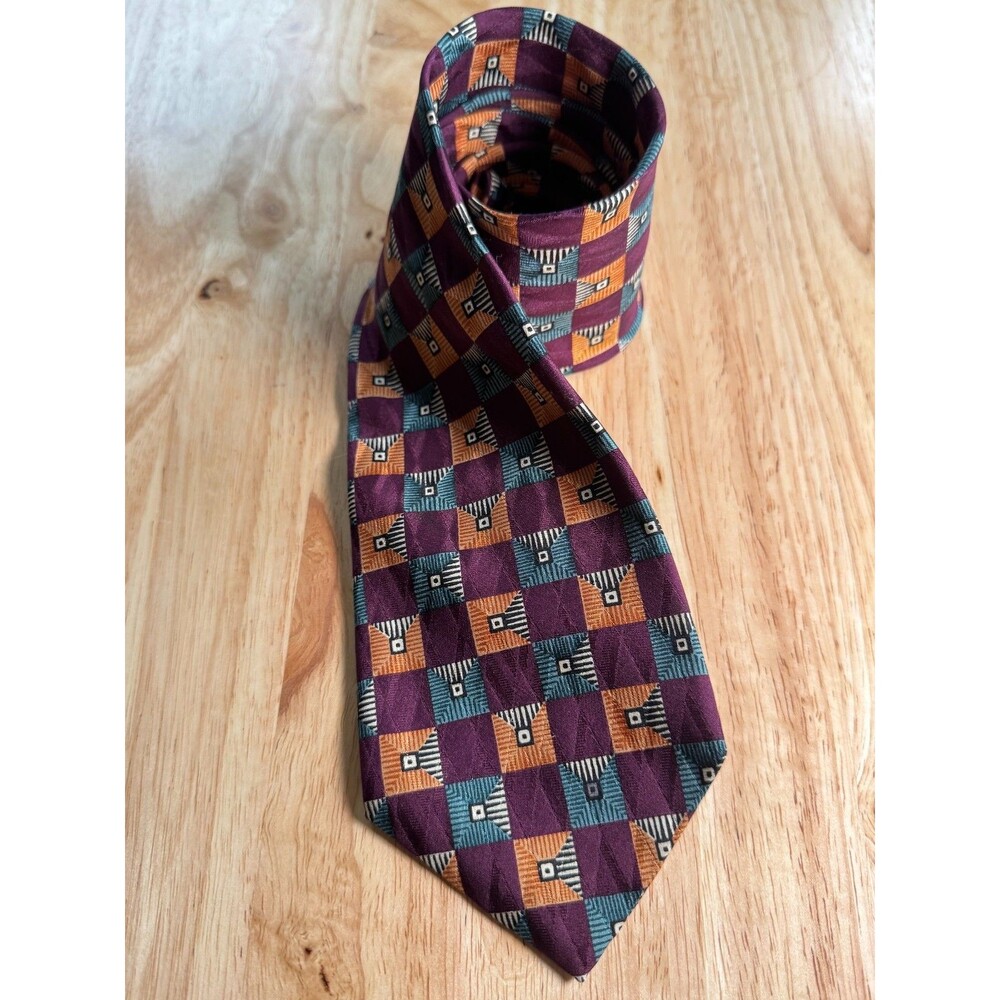 Colours by Alexander Julian Vintage 90s Silk Tie Bundle Geometric Abstract 60"